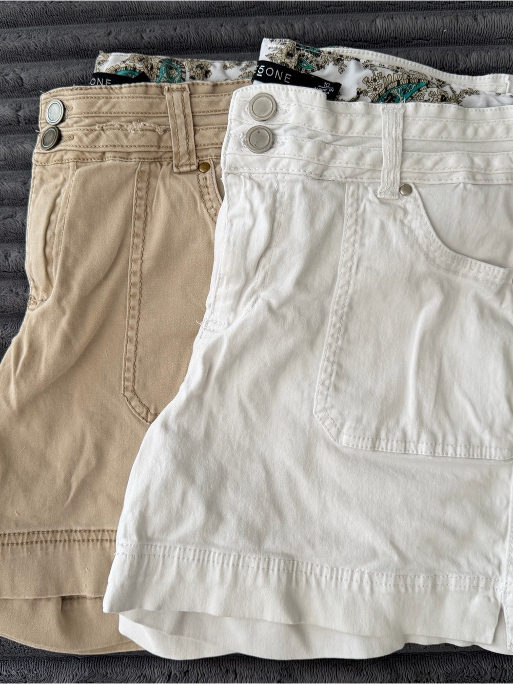 one 5 one White and Tan Bermuda Shorts Duo - Picture 4 of 5